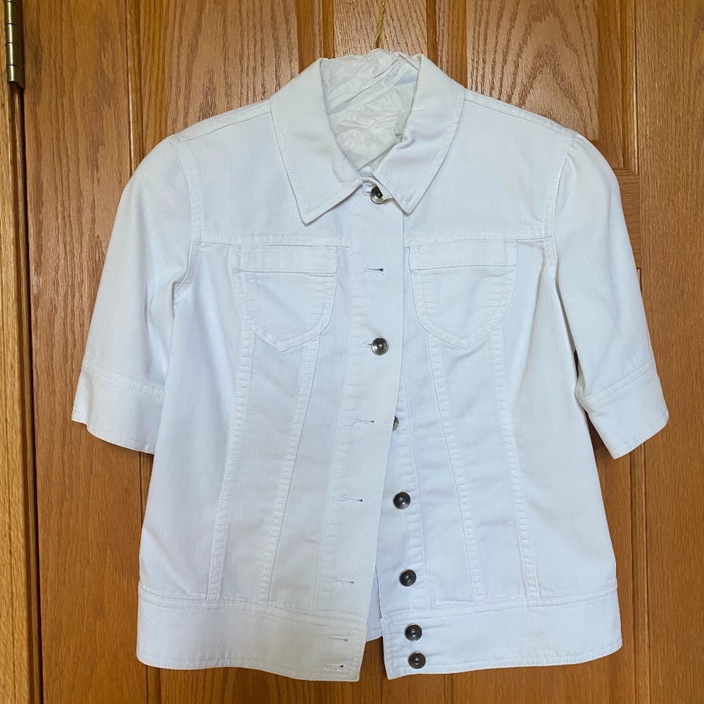 Petite 4 White Denim Jacket